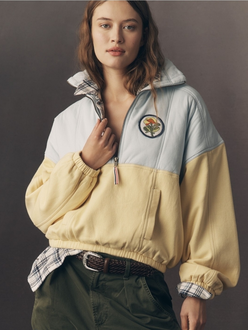 Anthropologie Pilcro Shetland Half Zip Pullover